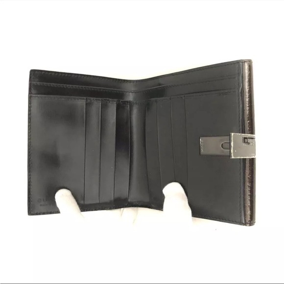 GUCCI G Logo Clip Patent Leather Bifold Wallet - Picture 5 of 8